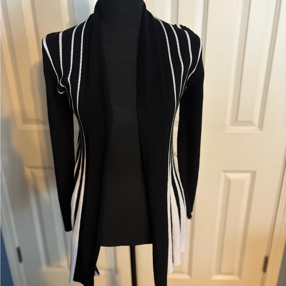Black and White Striped Women's Sweater